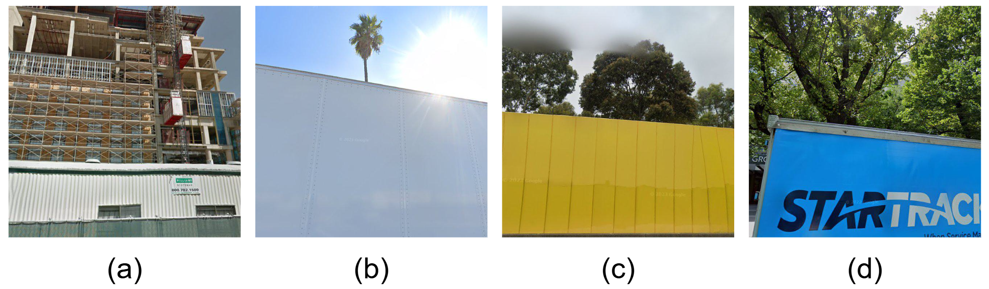 Occlusion examples in urban scenes